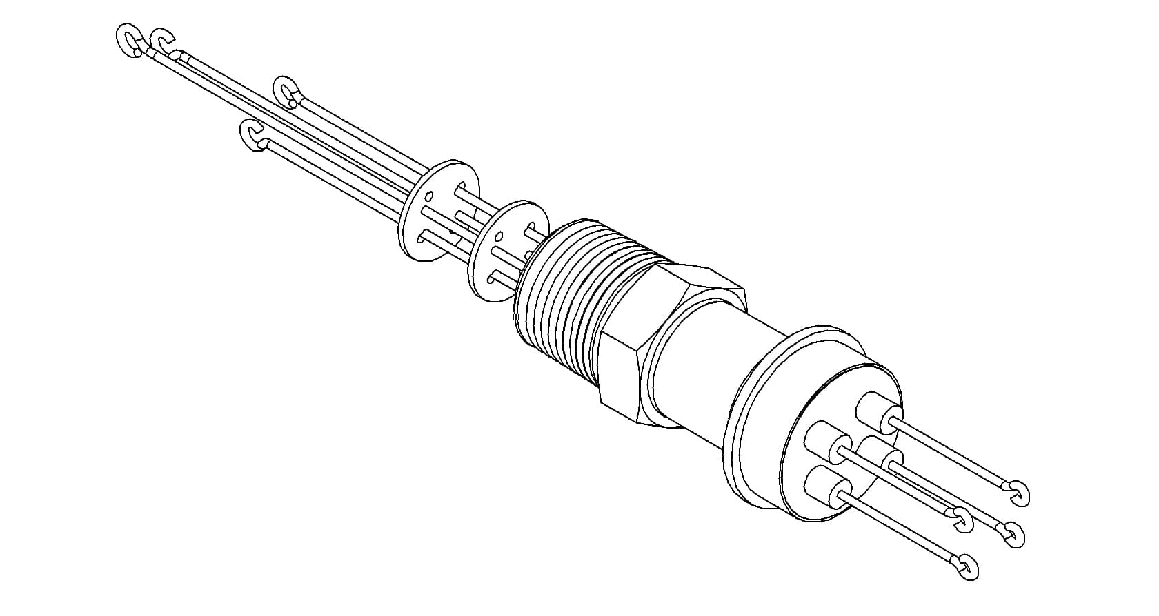 THERMOCOUPLE, TYPE R-S, 2 PAIR, SCREW-TYPE, 1/2 NPT