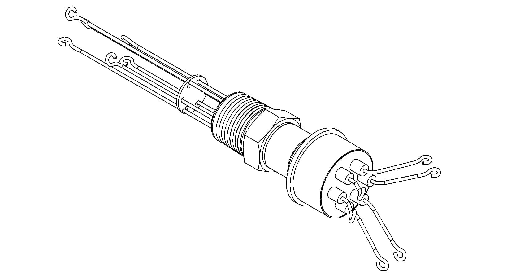 THERMOCOUPLE, TYPE R-S, 3 PAIR, SCREW-TYPE, 1/2 NPT