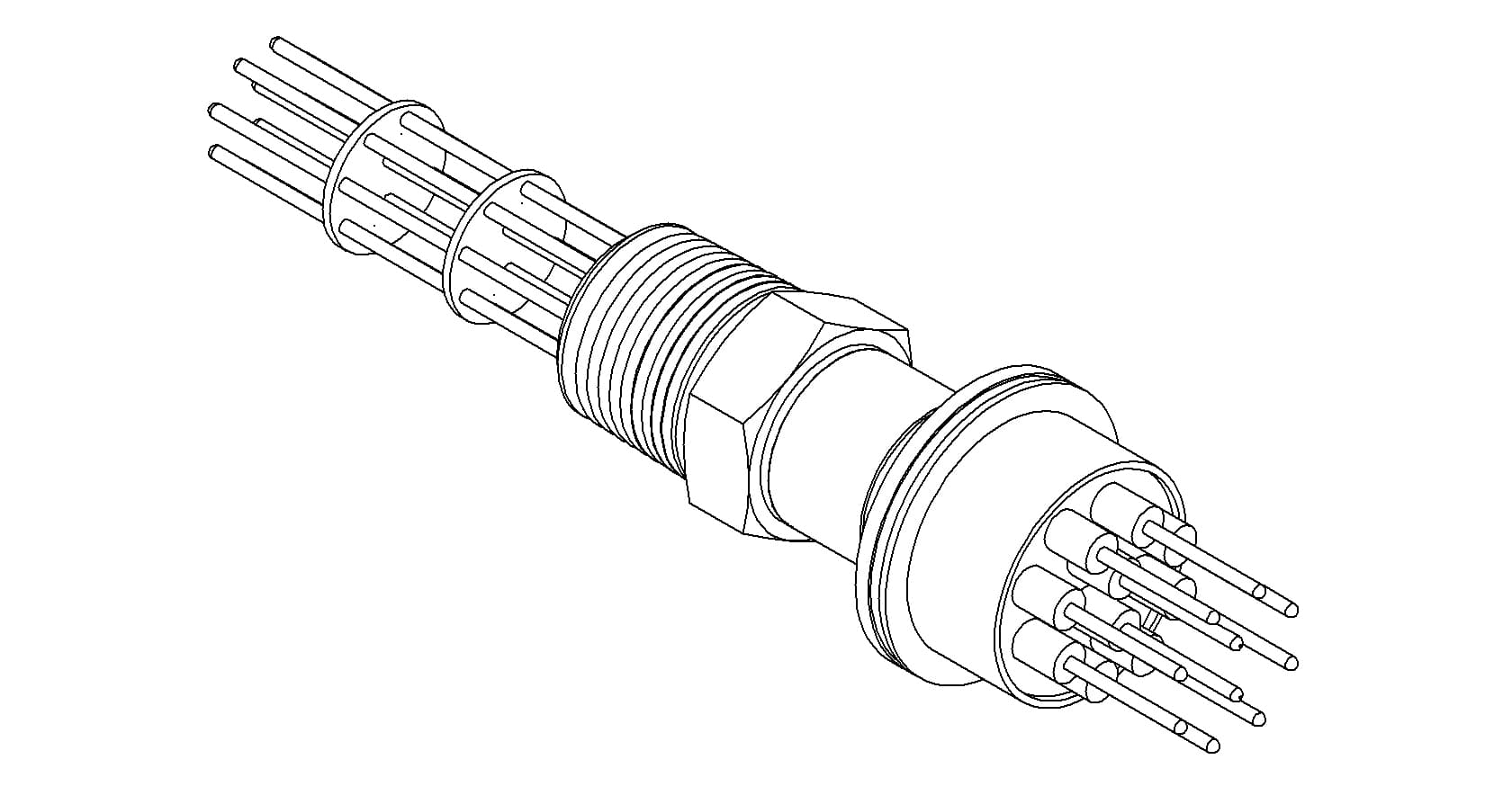 THERMOCOUPLE, TYPE J, 5 PAIR, 1/2 NPT