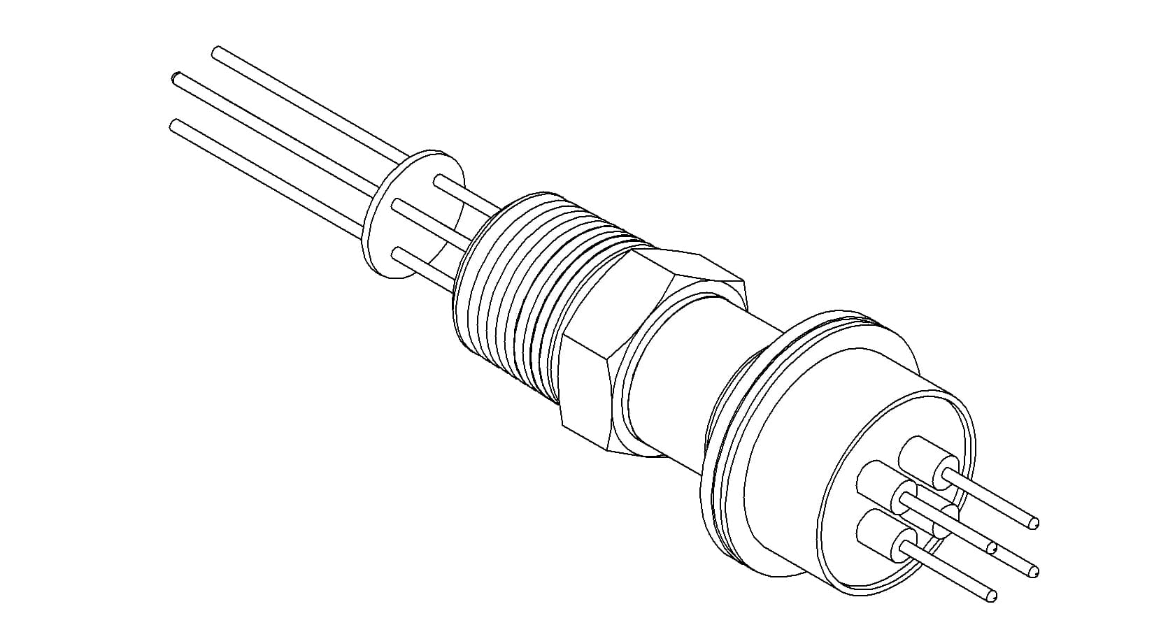 THERMOCOUPLE, TYPE K, 2 PAIR, 1/2 NPT