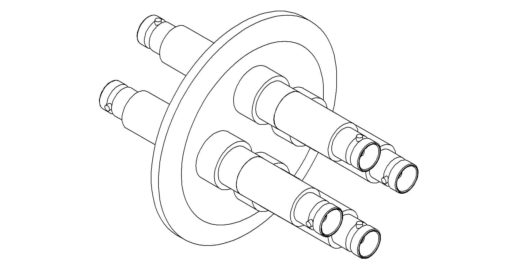 COAXIAL, BNC, 4 PIN, GROUNDED SHIELD, DOUBLE-ENDED, QF50