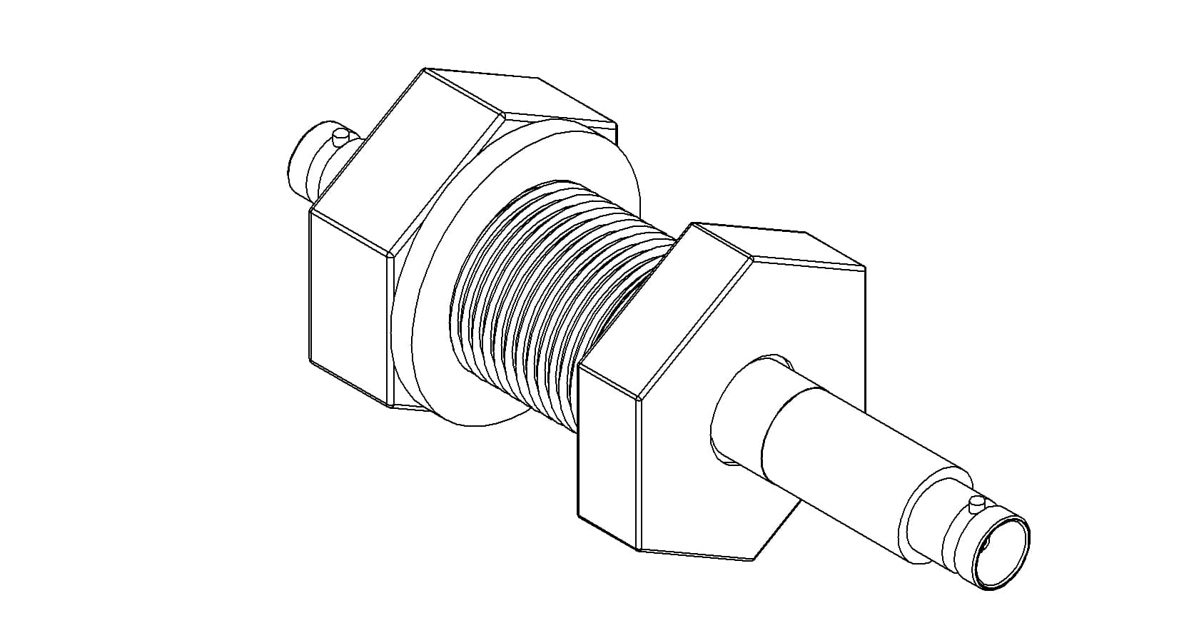 COAXIAL, MHV, 1 PIN, GROUNDED SHIELD, DOUBLE-ENDED, 1" BASEPLATE