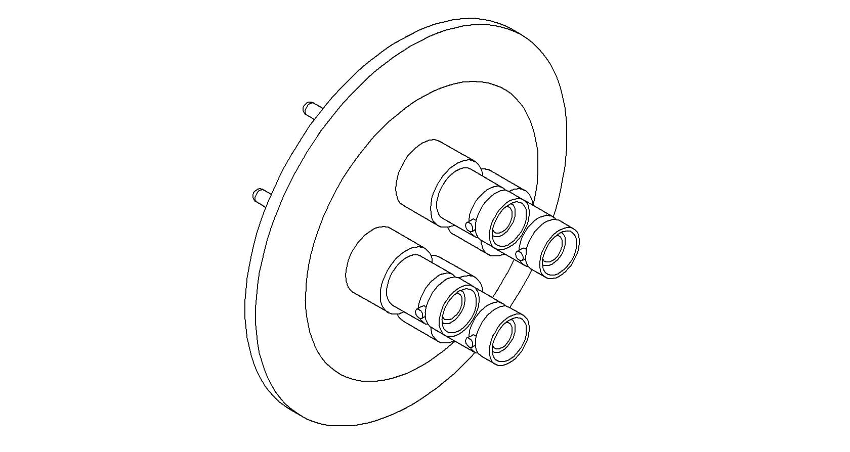 COAXIAL, SHV-5, 4 PIN, GROUNDED SHIELD, EXPOSED, QF50