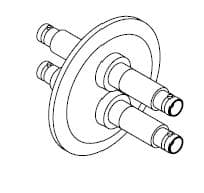 COAXIAL, SHV-5, 2 PIN, GROUNDED SHIELD, DOUBLE-ENDED, QF50, NO CONNECTOR