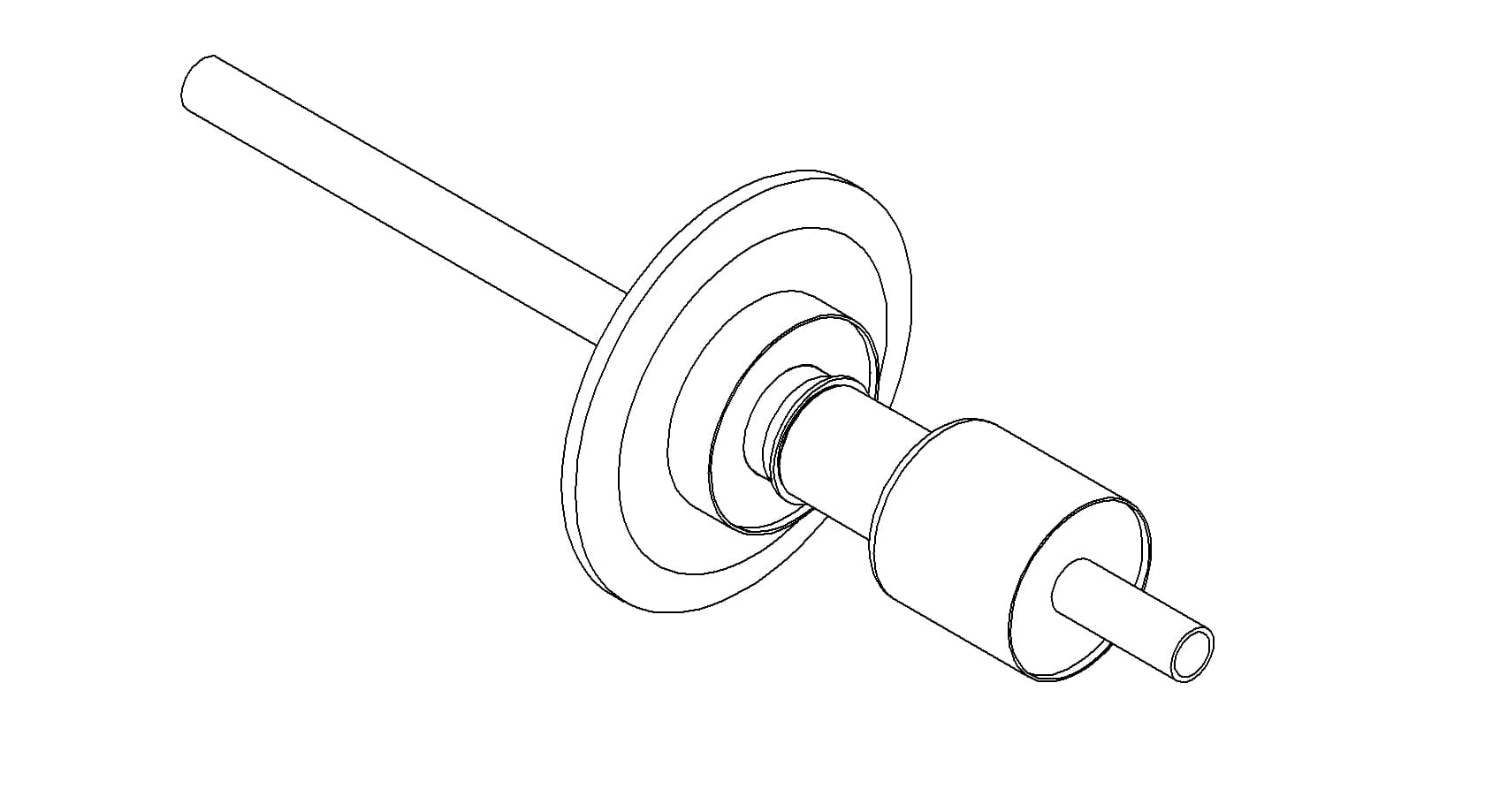 RF POWER FEEDTHROUGH, 35KV, 10KV @ 13.56 MHz, WATER COOLED, 1 PIN, 295QF