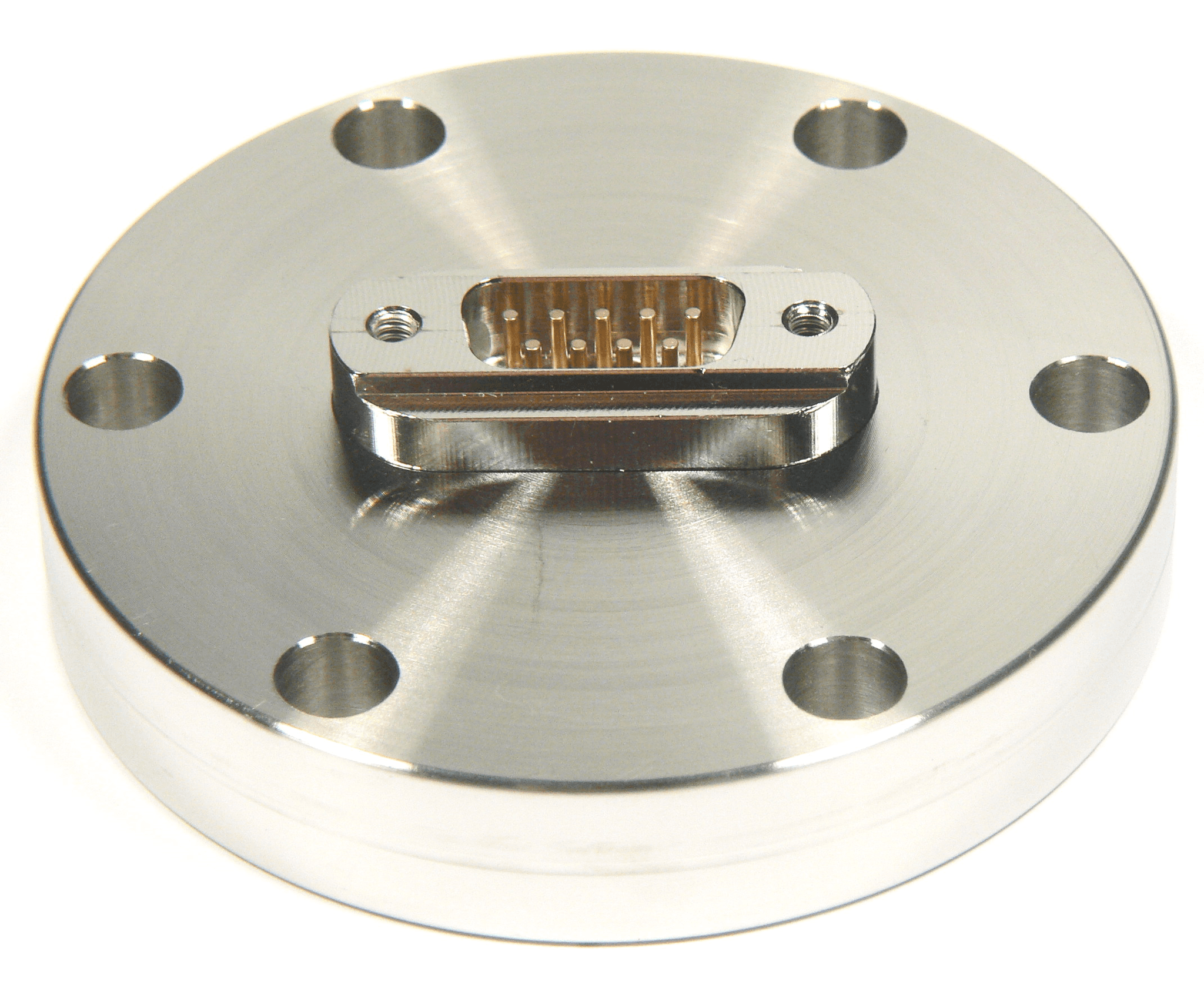 DN40CF FLANGE, SUB-D 9-WAY FEEDTHROUGH, UHV, HIGH CURRENT, 10A