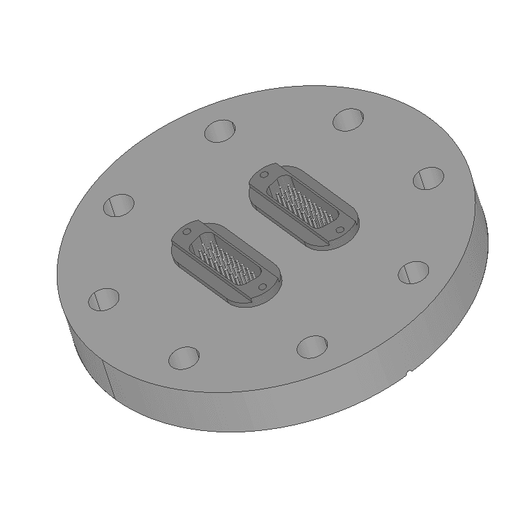 DN63CF FLANGE, 2 x SUB-D 26-WAY HIGH DENSITY FEEDTHROUGHS