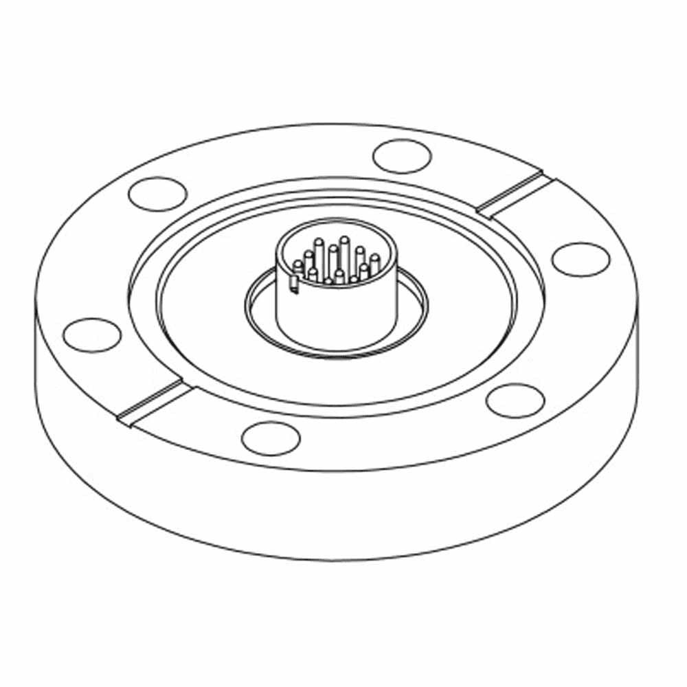 DN40CF FLANGE, 12 PIN CIRCULAR MINIATURE FEEDTHROUGH