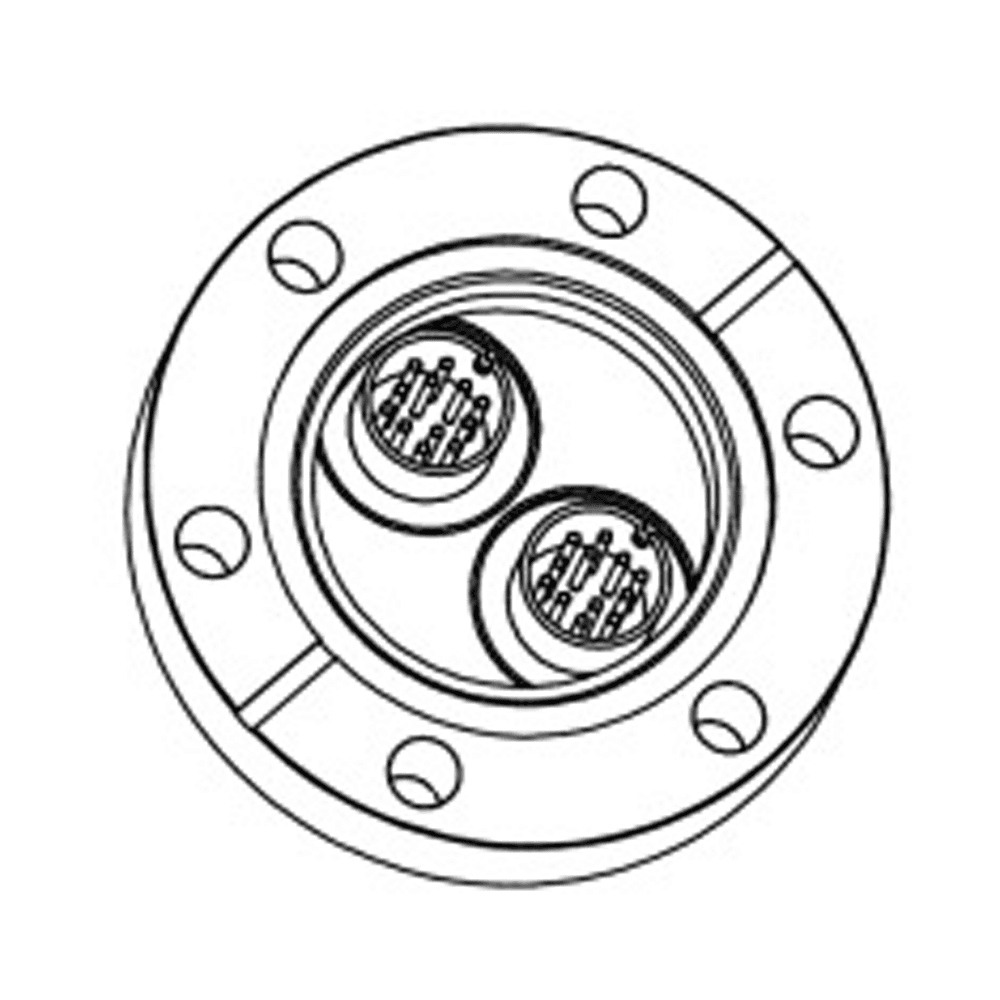 DN40CF FLANGE, 2 x 12 PIN CIRCULAR MINIATURE FEEDTHROUGHS