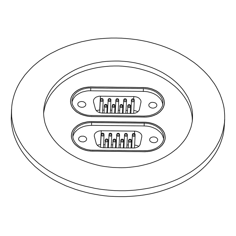 DN50KF FLANGE, 2 x SUB-D 9-WAY FEEDTHROUGHS 제품 이미지