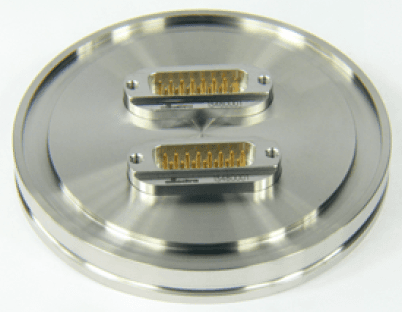 DN50KF FLANGE, 2 x SUB-D 15-WAY FEEDTHROUGHS