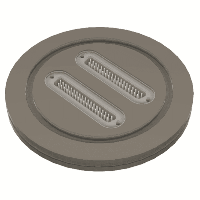 DN100ISO-K FLANGE, 2 x SUB-D 37-WAY FEEDTHROUGHS