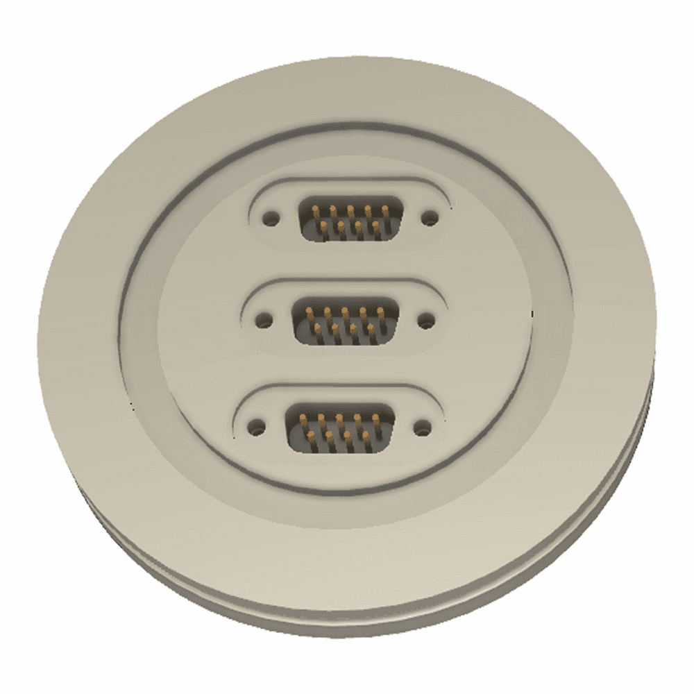 DN63ISO-K FLANGE, 3 x SUB-D 9-WAY FEEDTHROUGHS