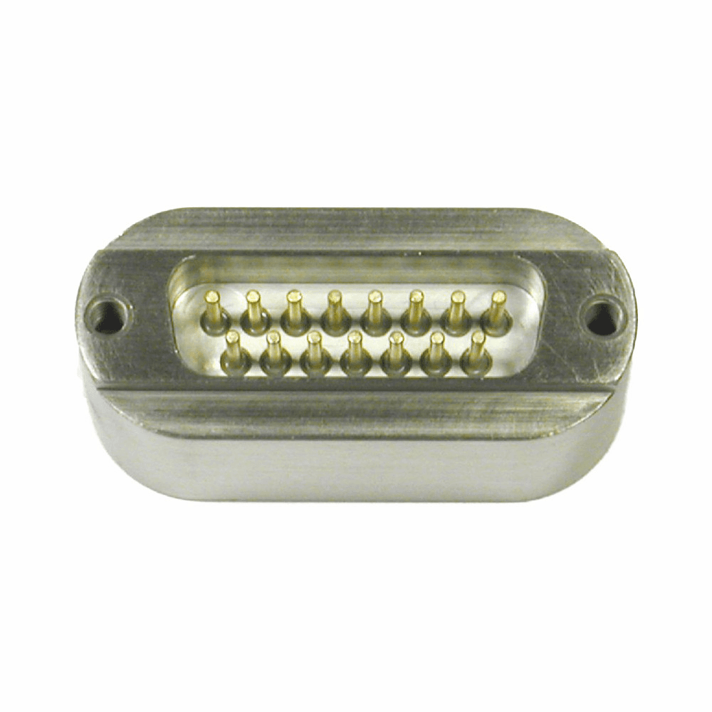 SUB-D 15-WAY WELDABLE FEEDTHROUGH, HIGH CURRENT VERSION